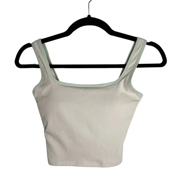 NWT HALARA Ribbed Knit Color Block Backless Cropped Yoga Tank Top - Picture 9 of 12